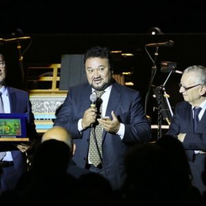 Alberto Triola, Ramon Vargas et le Président Punzi © dr