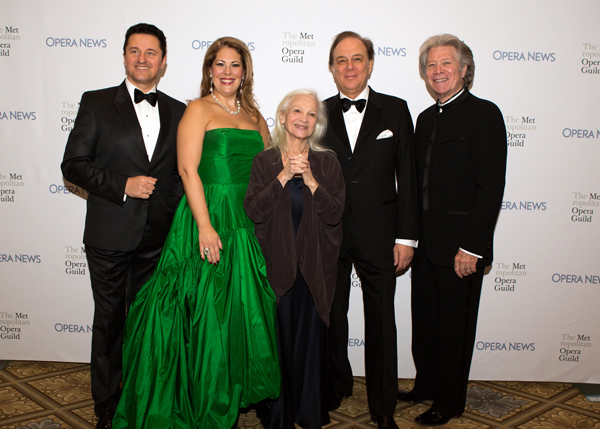 Les lauréats des Opera News Awards 2015 : Piotr Beczala, Sondra Radvanovsky, Teresa Stratas, Ferruccio Furlanetto, and Samuel Ramey © Dario Acosta Photography