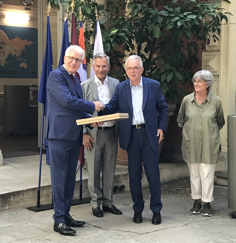 Imants Liegis ( Ambassadeur de la République de Lettonie), Jean-Pierre Rousseau (directeur du Festival Radio France Montpellier), Vincent Berthier de Lioncourt © Christophe Rizoud