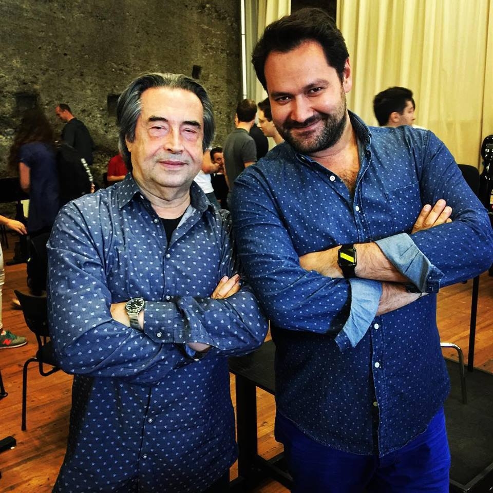 Riccardo Muti et Ildar Abdrazakov durant les répétitions d'Ernani à Salzbourg  © DR
